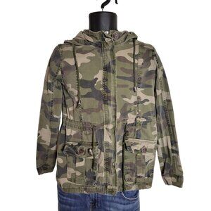 Camouflage Jacket 1 Sunset Lane Women Sz S Hooded Military Winter Outerwear‎